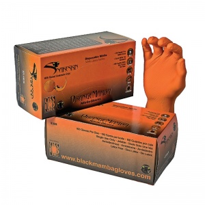Orange Mamba BX-OSS Snakeskin Nitrile Disposable Chemical Gloves