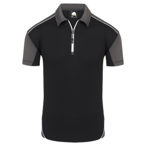 Orn Workwear Fireback Moisture-Wicking Lightweight Work Polo Shirt (Black/Graphite)