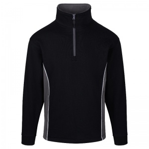 Orn Workwear Silverswift Quarter-Zip Sweatshirt with Contrasting Panels (Black/Graphite)