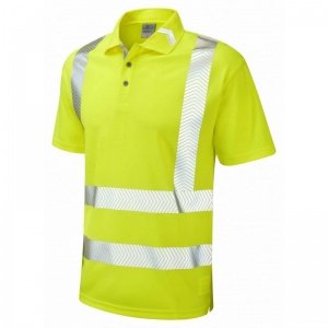 Leo Workwear P09 Broadsands Coolviz Ultra Hi-Vis Yellow Polo Shirt with Collar