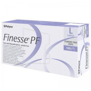 Polyco Finesse Clear Vinyl Powder-Free Disposable Gloves MPF25