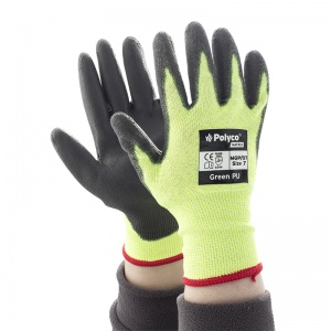 Polyco Matrix Green PU Level 4 Cut-Resistant Gloves MGP