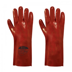 Polyco Polychem Heavyweight Chemical-Resistant Red PVC Gauntlets