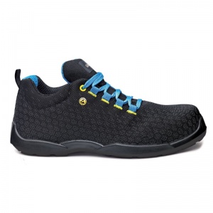 Portwest Base B0677E Marathon Anti-Static Water-Resistant Puncture-Resistant Metal-Free Safety Shoes (Black/Blue)