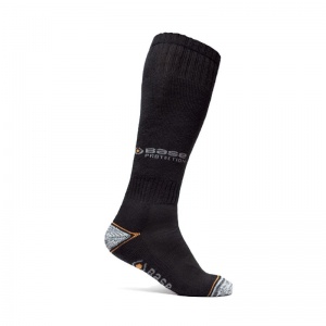 Portwest Base B2202 400 Long Work Socks (Black/Grey) - Pack of 2 Pairs