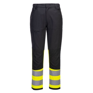 Portwest CD888 WX2 Eco Hi-Vis Class 1 Recycled Service Trousers (Black/Yellow)