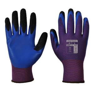 Portwest A175 Duo-Flex Double Latex Dipped Purple and Blue Gloves