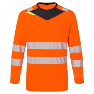 Portwest DX416 DX4 Class 3 Hi-Vis Long Sleeve T-Shirt (Orange/Black)