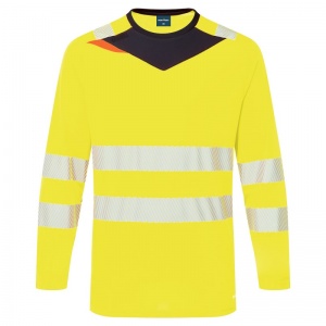 Portwest DX416 DX4 Class 3 Hi-Vis Long Sleeve T-Shirt (Yellow/Black)