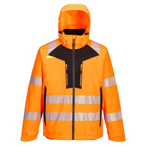 Portwest DX466 DX4 Hi-Vis 4-in-1 Waterproof Jacket (Orange/Black)
