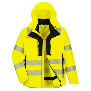 Portwest DX466 DX4 Hi-Vis 4-in-1 Waterproof Jacket (Yellow/Black)