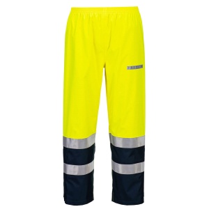 Portwest FR410 Bizflame Rain+ Hi-Vis Light Arc Trousers (Yellow/Navy)
