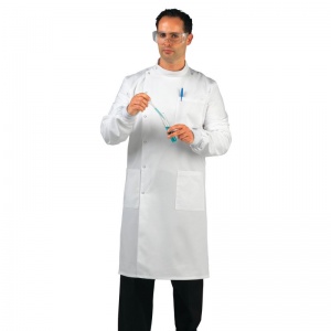 High neck clearance lab coat