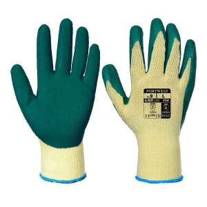 Portwest A100 Latex Palm Grip Green Gloves