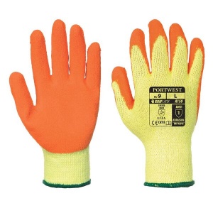 Portwest A150 Latex Palm Grip Orange Gloves