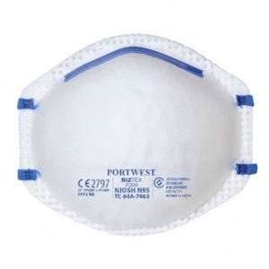 Portwest P200 FFP2 Disposable White Respirator Face Masks (Box of 20)