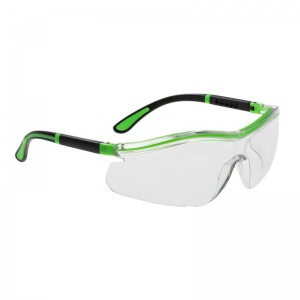 Portwest Neon Wraparound Clear Safety Glasses PS34CLR