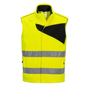 Portwest PW231 PW2 Hi-Vis Fleece Bodywarmer (Yellow/Black)