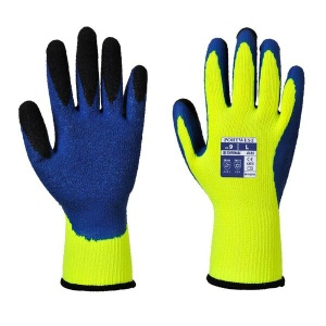 Portwest A185 Dual Layer Latex Thermal Yellow and Blue Gloves