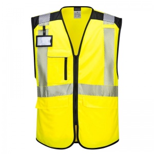 Portwest PW309 PW3 Hi-Vis Yellow and Black Executive Vest