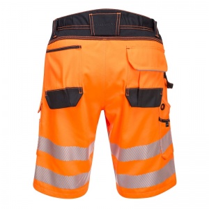 Portwest PW348 Reinforced Hi-Vis Black and Orange Shorts