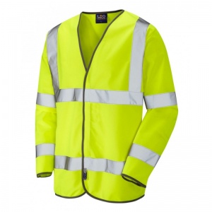 Leo Workwear S01 Shirwell Yellow Long Sleeve Hi-Vis Vest