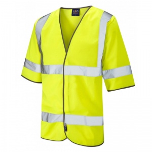 Leo Workwear S02 Gorwell Yellow Half Sleeve Hi-Vis Vest