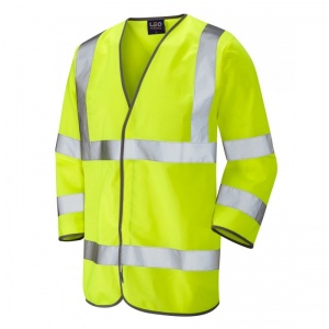 Leo Workwear S03 Forches Yellow 3/4 Sleeve Hi-Vis Vest