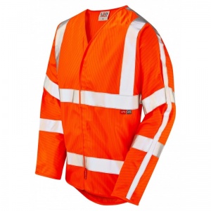 Leo Workwear S17 Meshaw LSF Anti-Static Orange Hi-Vis Sleeved Vest