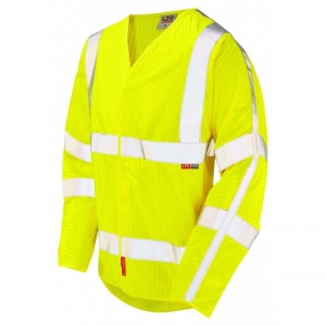 Leo Workwear S17 Meshaw LSF Anti-Static Yellow Hi-Vis Sleeved Vest