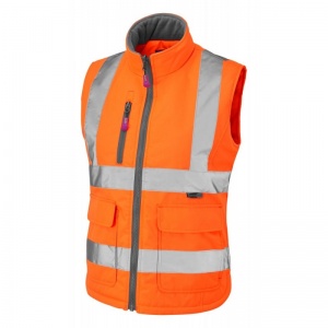 Leo Workwear EcoViz BWL01 Sandymere Women's Hi-Vis Orange Bodywarmer