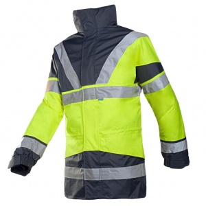 Sioen Skollfield 209A Hi-Vis Yellow/Navy Rain Jacket with Detachable Bodywarmer