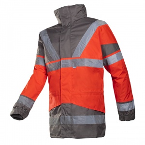 Sioen Skollfield 209A Hi-Vis Red/Grey Rain Jacket with Detachable Bodywarmer