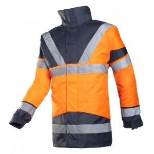 Sioen Skollfield 209A Hi-Vis Orange/Navy Rain Jacket with Detachable Bodywarmer