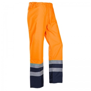 Sioen 5874 Tielson Orange/Navy Hi-Vis Water-Repellent Flame Retardant Trousers with Anti-Static Fabric