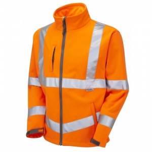 Leo Workwear SJ01 Buckland Hi-Vis Orange Softshell Jacket