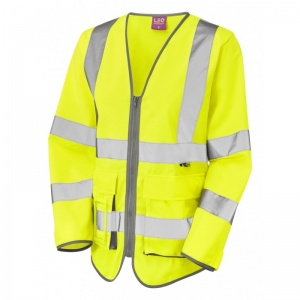 Leo Workwear SL12 Beaworthy Superior Women's Yellow Sleeved Hi-Vis Vest