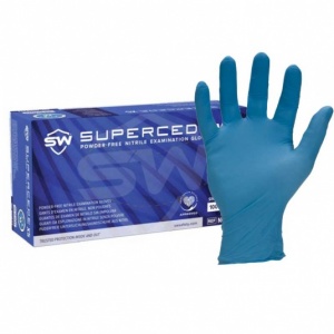 Supercede X5 N05831 Disposable Powder-Free Blue Nitrile Gloves