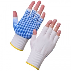 Supertouch PVC Dot Assembly Fingerless Dot Palm Gloves 3012