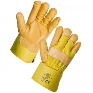 Supertouch Yellow Hide Leather Rigger Gloves 21643