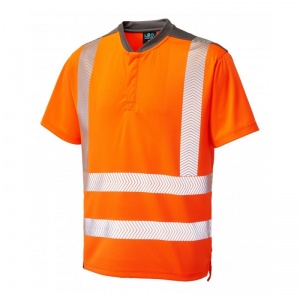 Leo Workwear T12 Putsborough Coolmax Hi-Vis Orange T-Shirt