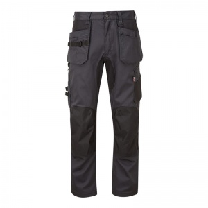 TuffStuff 725 Grey X-Motion Stretch Work Trousers with Knee Pad Pockets (Long)