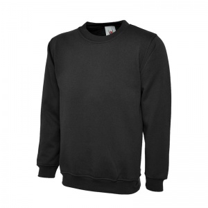 Uneek UC211 Ladies' Deluxe Crew Neck Work Sweatshirt (Black)