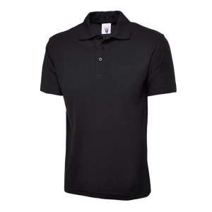 Uneek Classic Pique Unisex Polo Shirt (Black)