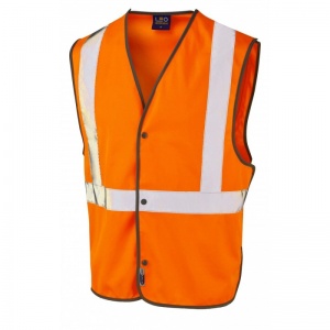 Leo Workwear W26 Umberleigh Railway Orange Hi-Vis Vest