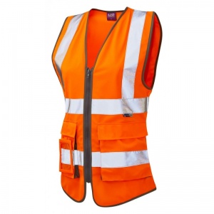 Leo Workwear EcoViz WL11 Lynmouth Women's Superior Orange Hi-Vis Vest