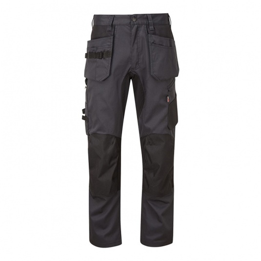 TuffStuff 725 Grey X-Motion Stretch Work Trousers with Knee Pad Pockets (Long)