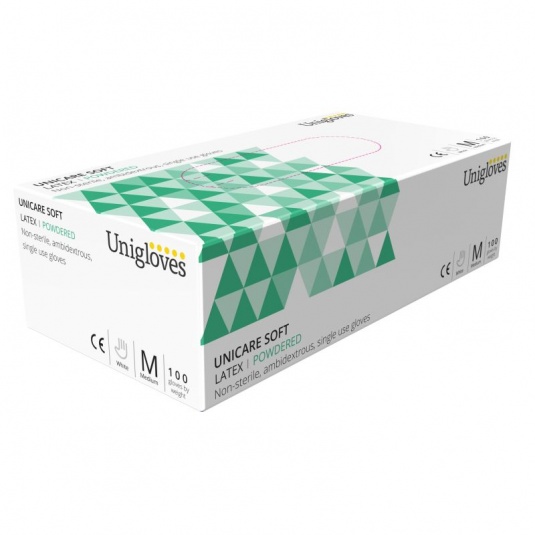 Unicare Latex Powdered Examination Food Gloves GS002