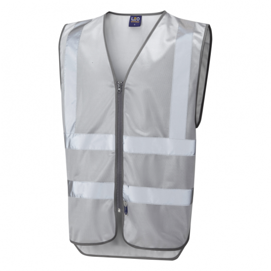 Leo Workwear W35 Commodore Reflective Silver Work Vest
