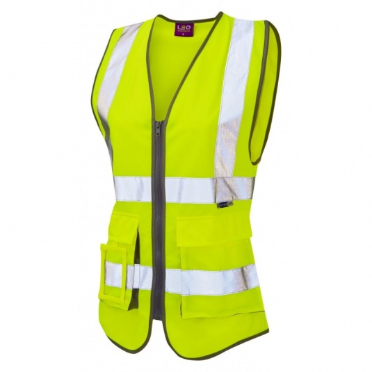 Leo Workwear EcoViz WL11 Lynmouth Women's Superior Yellow Hi-Vis Vest